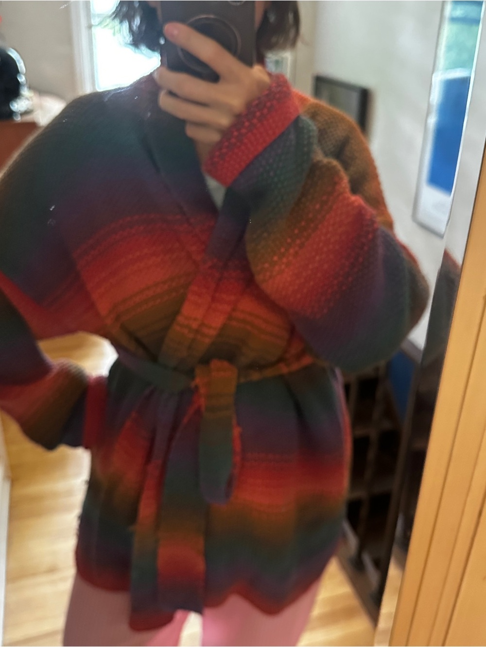 Vintage GAP Multicolor Striped Belted Women's Sweater Cardigan